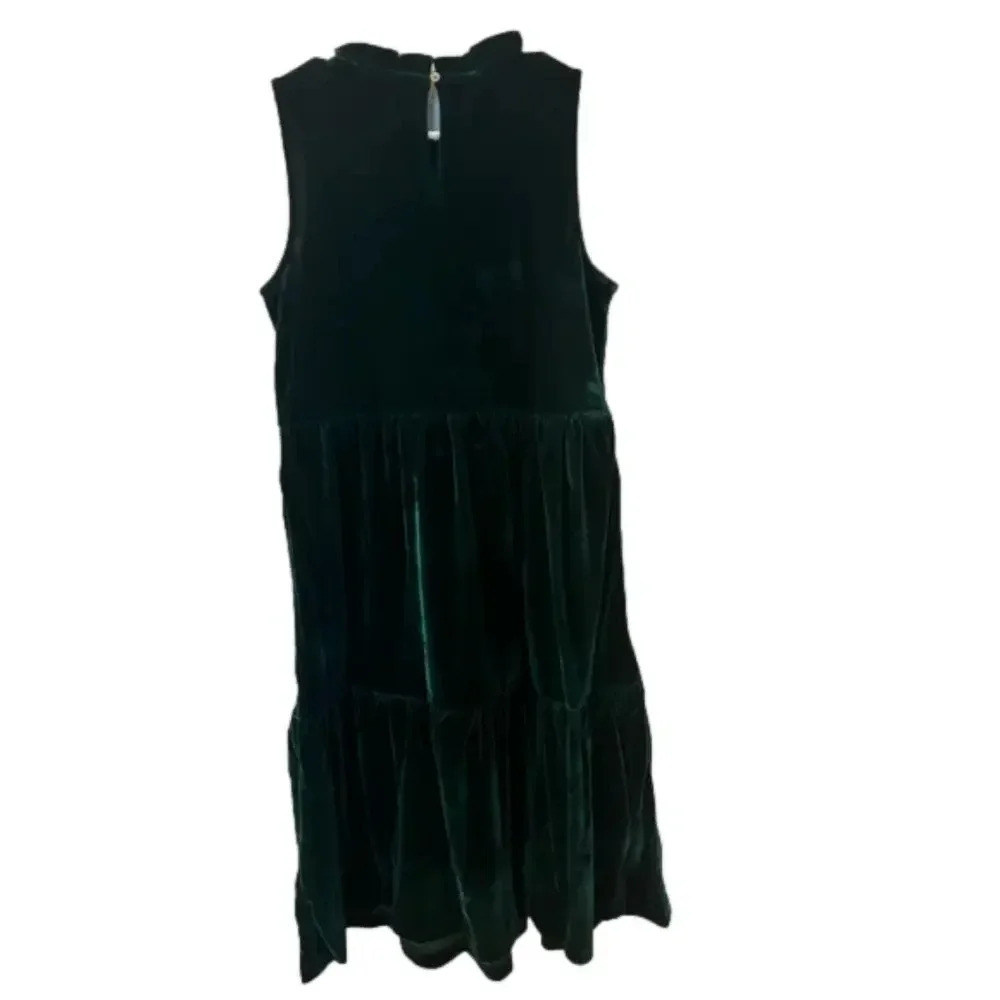 J.Crew Factory Velvet sleeveless midi dress Women’s Size 6 Color Old Forest NWT - Picture 12 of 16